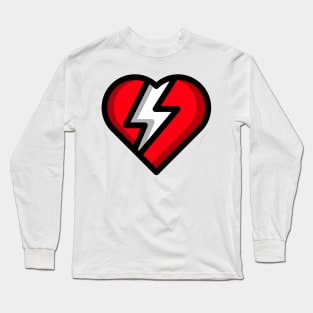 Love Struck Heart Black, Red And White Long Sleeve T-Shirt